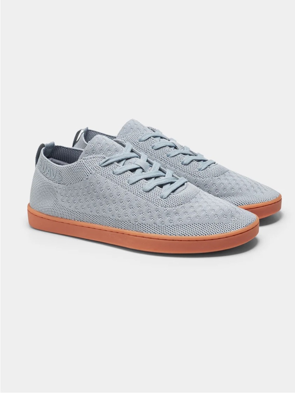 Suavs Women's Zilker Knit Sneaker in Light Gray with Orange Sole Barefoot 0 Drop